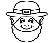 Coloriage this black and white cartoon leprechaun face clipart illustration