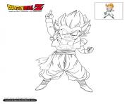 Coloriage dbz gotenks sur le point de frapper dragon ball z officiel