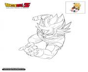 Coloriage dbz goku passe a l attaque dragon ball z officiel