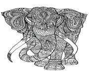 Coloriage adulte anima gros elephant