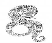 Coloriage adulte le serpent par olivier