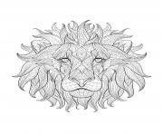 Coloriage adulte tete lion 3