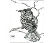 Coloriage adulte animaux bel oiseau