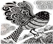 Coloriage adulte oiseau sombre