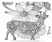 Coloriage difficile cerf