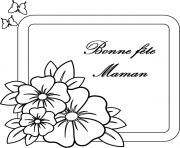 Coloriage carte simple bonne fete maman