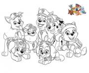 Coloriage pat patrouille paw patrol tous les chiens