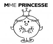 Coloriage mme princesse monsieur madame