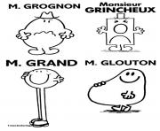 Coloriage monsieur madame grognon grincheux grand glouton