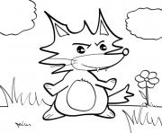 Coloriage animaux mignon bebe renard