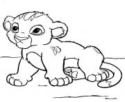 Coloriage animaux mignon bebe lion