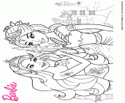 Coloriage barbie et son amie sirene