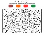 Coloriage magique chat amusant