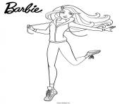 Coloriage barbie en leggins et sweat