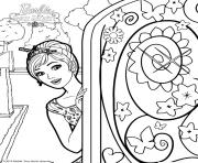 Coloriage barbie alexa ouvre la porte secrete