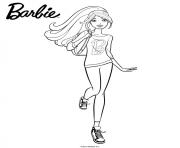 Coloriage barbie en leggins et pull leger