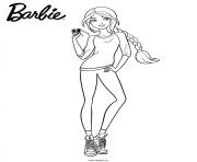 Coloriage barbie en leggins et pull