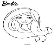 Coloriage barbie en portrait facile fille