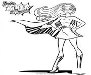 Coloriage barbie habillee en super heroine