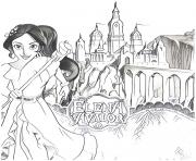 Coloriage chateau royaume de elena avalor