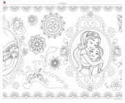 Coloriage mandala zentagle adulte disney elena avalor