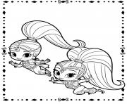 Coloriage Fluing Genies shimmer et shine