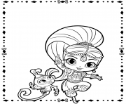 Coloriage Shimmer and Pet shimmer et shine