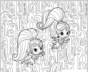 Coloriage shimmer et shine Printables