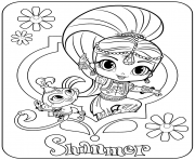 Coloriage shimmer et shine Shimmer