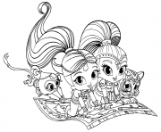 Coloriage shimmer et shine Pets