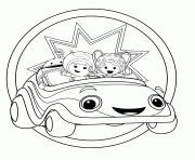 Coloriage Umizoomi dans une belle voiture