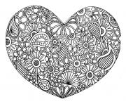 Coloriage adulte coeur mandala fleurs zen 2017