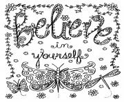 Coloriage adulte believe in yourself par deborah muller