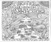 Coloriage adulte keep calm and do yoga par deborah muller