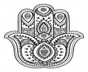 Coloriage mandala main oriental de fatma