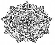 Coloriage cute mandala sans couleur noir et blanc