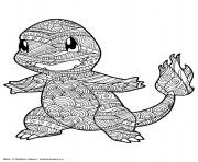 Coloriage mandala pokemon charmander salameche