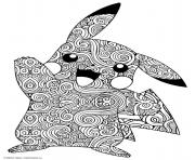 Coloriage mandala pokemon pikachu