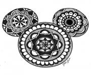 Coloriage mandala disney mickey mouse