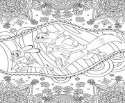 Coloriage mandala disney zootopie Judy Hopps et Nick Wilde de Zootopie