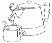 Coloriage cafetiere et sa tasse a cafe