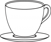 Coloriage tasse de cafe et dethe