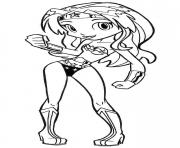 Coloriage mini bapar cute wonder woman dc comics