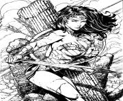 Coloriage wonder woman pour adulte book dc comics