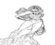 Coloriage wonder woman at the top pour adulte dc comics