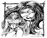 Coloriage wonder woman face pour adulte dc comics