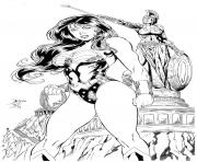 Coloriage wonder woman in italy adulte par barquiel dc comics