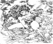 Coloriage superhero wonder woman adulte dc comics