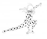 Coloriage ladybug position yoga