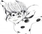 Coloriage miraculous ladybug chat noir visage